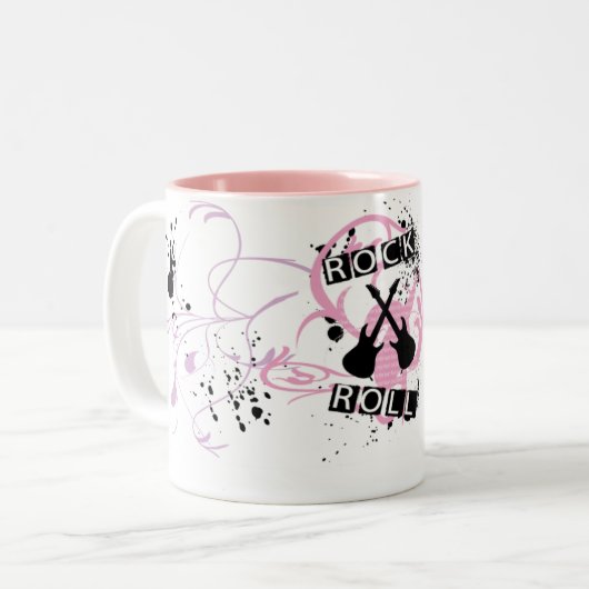 Rock en Roll Tweekleurige Koffiemok (Voorkant links)