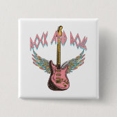 Rock en Roll Vierkante Button 5,1 Cm (Voorkant)