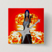 Rock en Roll Vierkante Button 5,1 Cm (Voorkant)