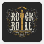 ROCK EN ROLL VIERKANTE STICKER (Voorkant)