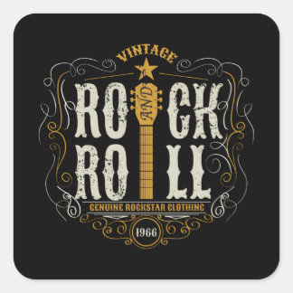 ROCK EN ROLL VIERKANTE STICKER