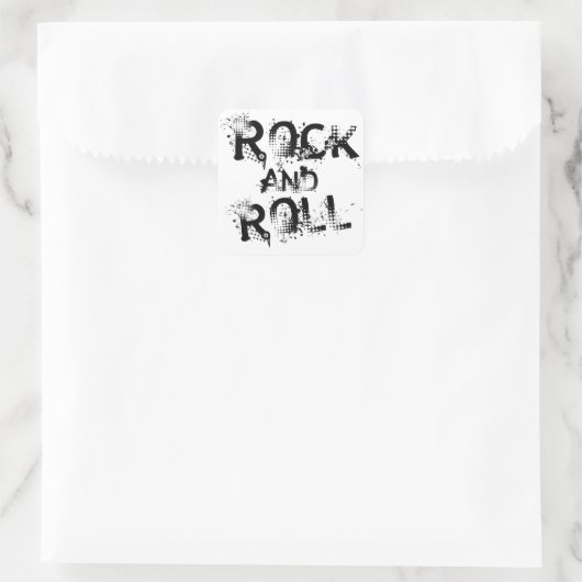 Rock en Roll Vierkante Sticker (Tas)