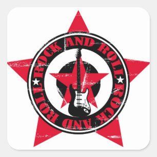 Rock en Roll Vierkante Sticker