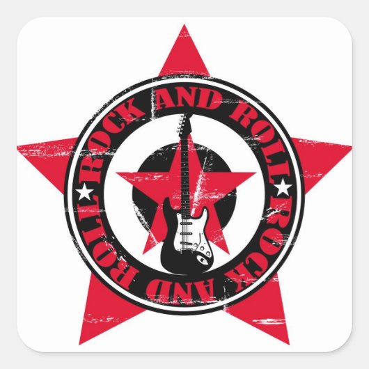Rock en Roll Vierkante Sticker (Voorkant)