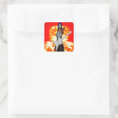Rock en Roll Vierkante Sticker (Tas)