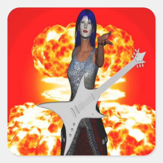 Rock en Roll Vierkante Sticker (Voorkant)