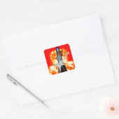 Rock en Roll Vierkante Sticker (Envelop)
