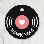 Rock- en roll vinylmuziekplatenbruiloft bedankjes labels (Voorkant)