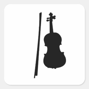 Rock en Roll Voilin Vierkante Sticker
