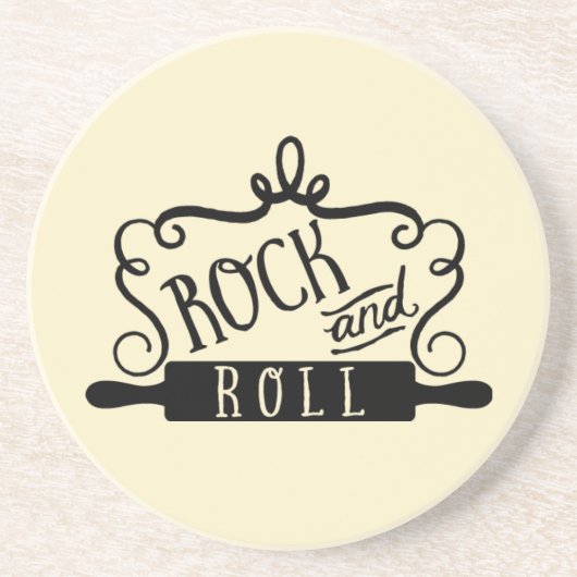 Rock en Roll Zandsteen Onderzetter (Voorkant)