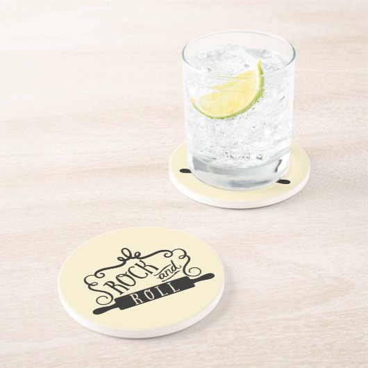 Rock en Roll Zandsteen Onderzetter (Zijkant)