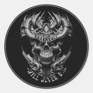 Rock en Roll zullen nooit zware metalen harde schi Ronde Sticker