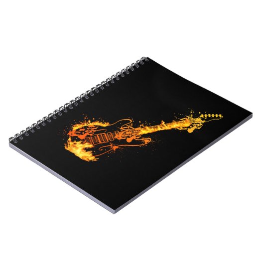 Rock- en Rollflames Burning Guitar Notitieboek (Linkerzijde)