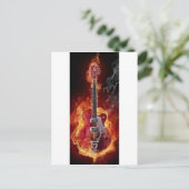 Rock en    rollguitara briefkaart (Staand voorkant)