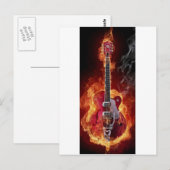 Rock en    rollguitara briefkaart (Voorkant / Achterkant)
