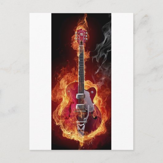 Rock en    rollguitara briefkaart (Voorkant)