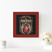 Rock- en Rollquote met Guitar Vierkante Klok (Huis)