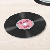 Rock- en Rollrecord Ronde Kartonnen Onderzetter (Gebogen)