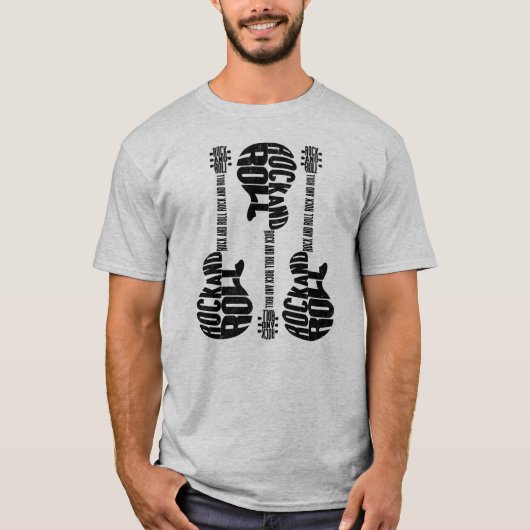 Rock- en Rolltekstontwerp T-shirt (Voorkant)
