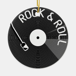 Rock- en Rollvinylplaat Keramisch Ornament