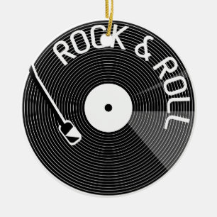 Rock- en Rollvinylplaat Keramisch Ornament