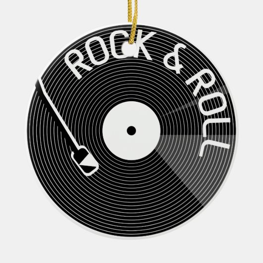 Rock- en Rollvinylplaat Keramisch Ornament (Voorkant)