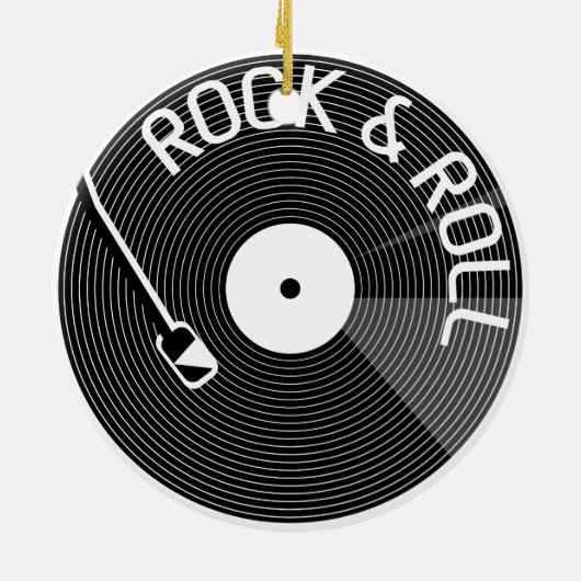 Rock- en Rollvinylplaat Keramisch Ornament (Achterkant)