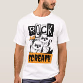 Rock en schreeuw grappige halloween t-shirt (Voorkant)
