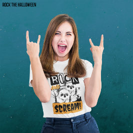 Rock en schreeuw grappige halloween t-shirt