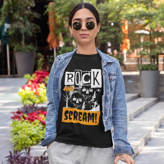 Rock en schreeuw grappige halloween t-shirt