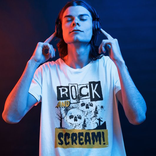 Rock en schreeuw grappige halloween t-shirt
