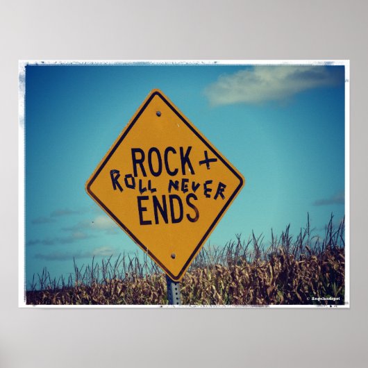Rock Ends Road Sign Graffitti, Rock and Roll Poster (Voorkant)