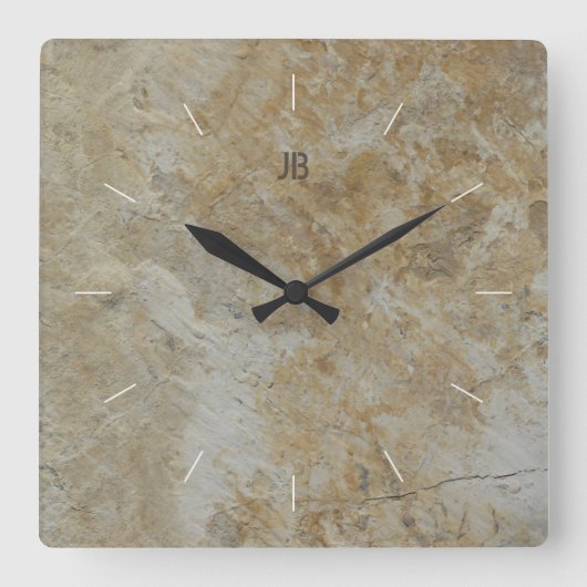 ROCK FACE | afbeelding van natuurlijke getextureer Vierkante Klok (Voorkant)