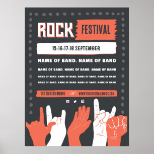 Rock Festival – Bold Red & Black Grunge Design Pos Poster