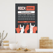 Rock Festival – Bold Red & Black Grunge Design Pos Poster (Keuken)