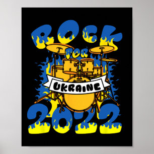 Rock For Ukraine Drumstel Instrument Oekraïense Vl Poster