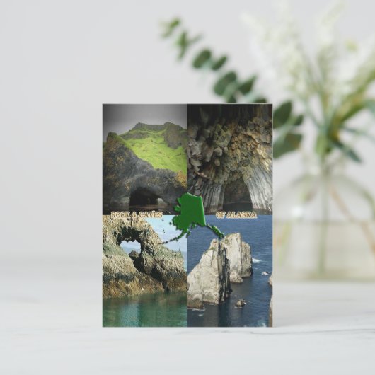 Rock-formaties en grotten in Alaska Collage Briefkaart (Staand voorkant)