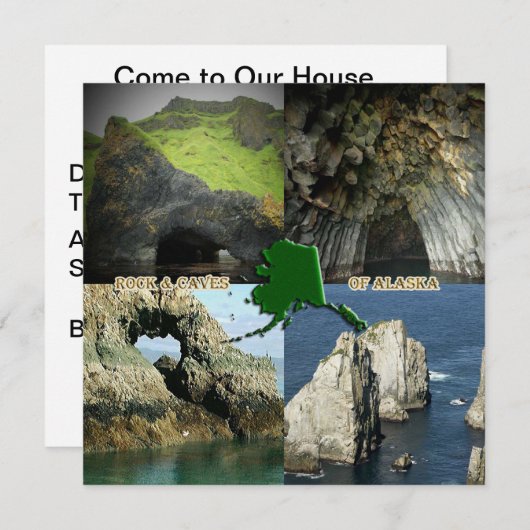 Rock-formaties en grotten in Alaska Collage Kaart (Voorkant / Achterkant)