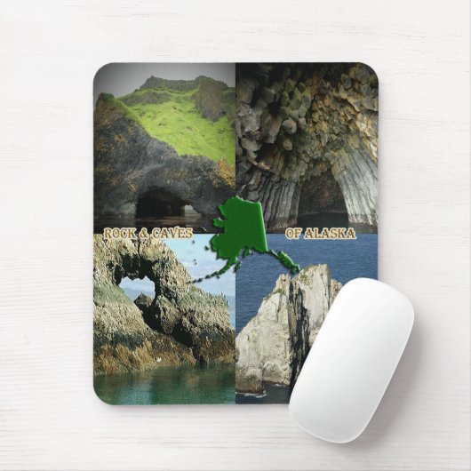 Rock-formaties en grotten in Alaska Collage Muismat (Met muis)
