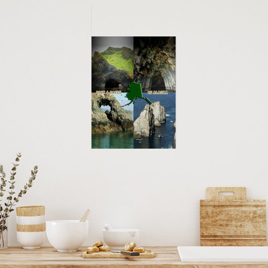 Rock-formaties en grotten in Alaska Collage Poster (Keuken)