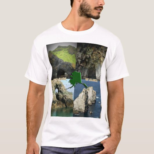 Rock-formaties en grotten in Alaska Collage T-shirt (Voorkant)