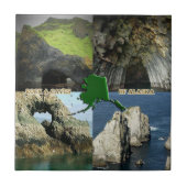 Rock-formaties en grotten in Alaska Collage Tegeltje (Voorkant)