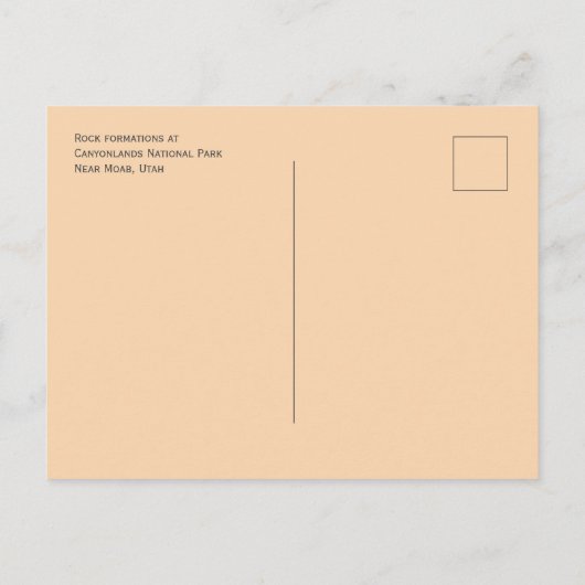 Rock Formations, Canyonlands National Park, Utah Briefkaart (Achterkant)