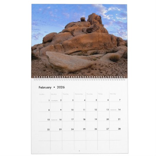 "Rock Formations of Joshua Tree National Park" Kalender (Feb 2026)