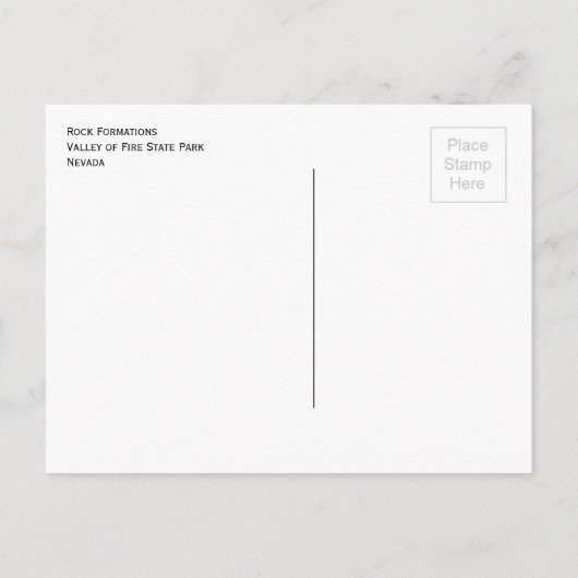 Rock Formations, Valley of Fire State Park, Nevada Briefkaart (Achterkant)