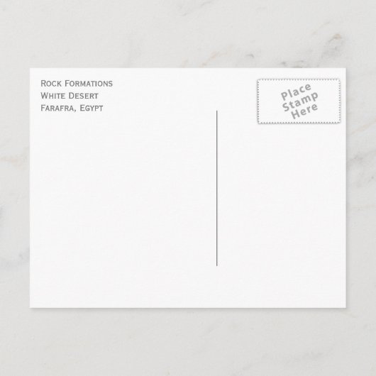 Rock Formations, White Desert, Farafra, Egypte Briefkaart (Achterkant)