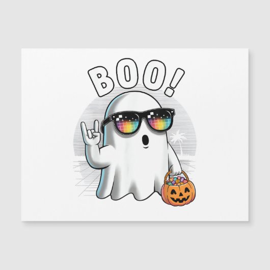 Rock Ghost Retro Halloween Pumpkin Funny Boo (Voorkant)