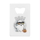 Rock Ghost Retro Halloween Pumpkin Funny Boo Creditkaart Flessenopener (Achterkant)