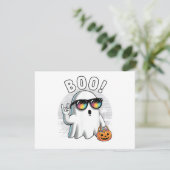 Rock Ghost Retro Halloween Pumpkin Funny Boo Save The Date (Staand voorkant)