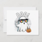 Rock Ghost Retro Halloween Pumpkin Funny Boo Save The Date (Achterkant)